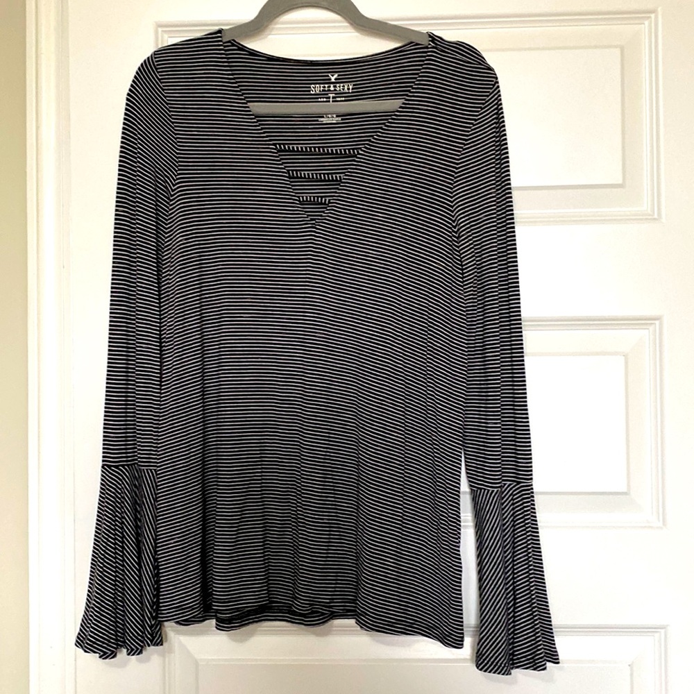 Black and White Striped Tee